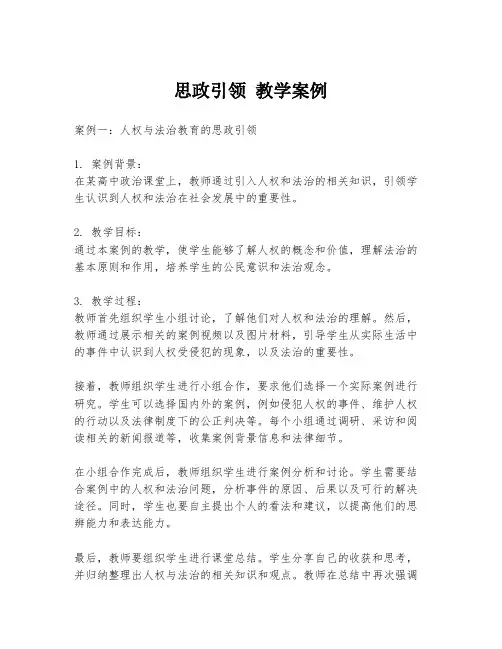 思政引领 教学案例