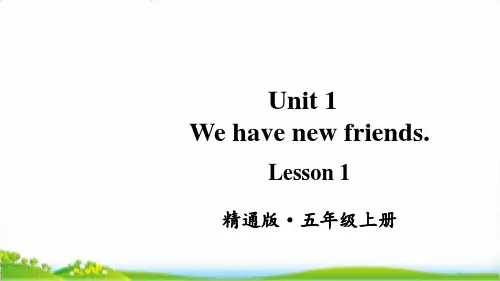 人教精通版五年级上英语Lesson1教学课件
