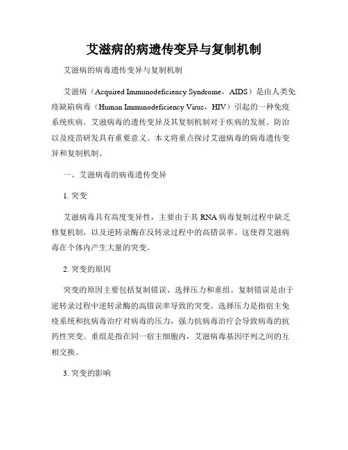 艾滋病的病遗传变异与复制机制