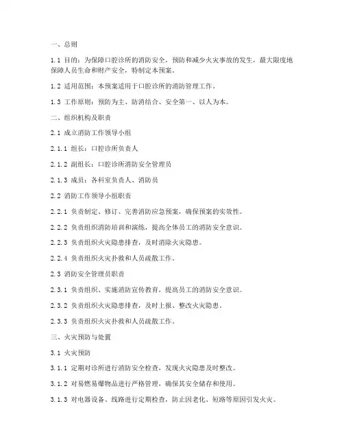 口腔诊所消防应急预案范本