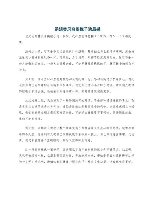 汤姆替贝奇挨鞭子读后感