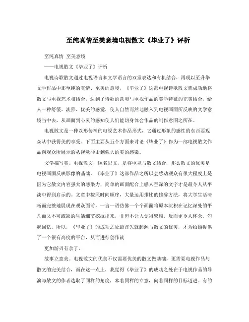 至纯真情至美意境电视散文《毕业了》评析