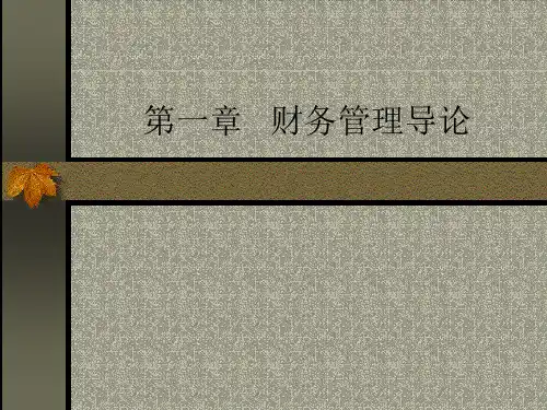 第一章   财务管理导论