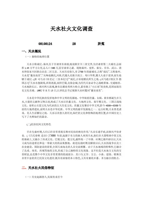天水社火文化调查