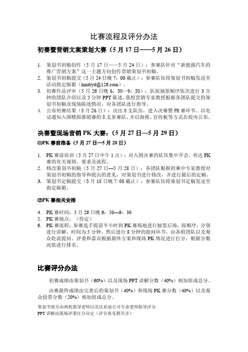营销策划文案比赛流程