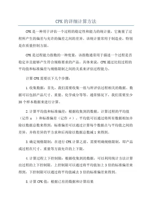 CPK的详细计算方法