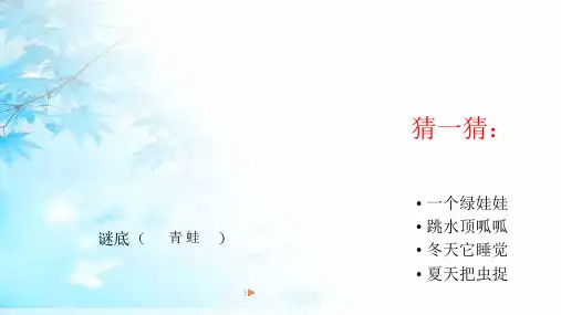 小学一年级下册语文课件- 3小青蛙｜人教部编版(共16张PPT)