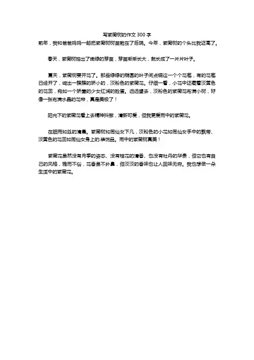 写紫薇树的作文300字