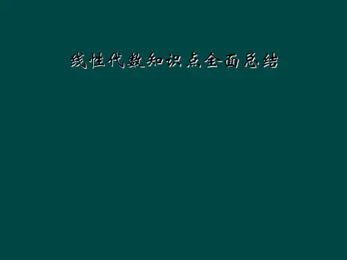 线性代数知识点全面总结