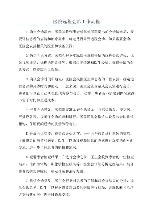 医院远程会诊工作流程
