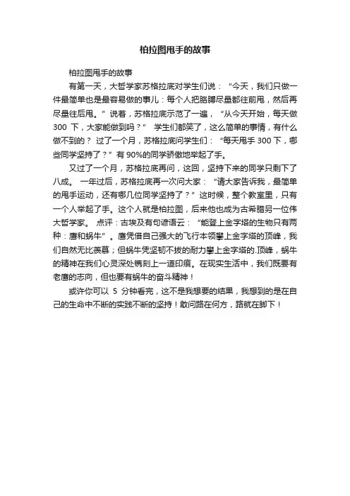 柏拉图甩手的故事