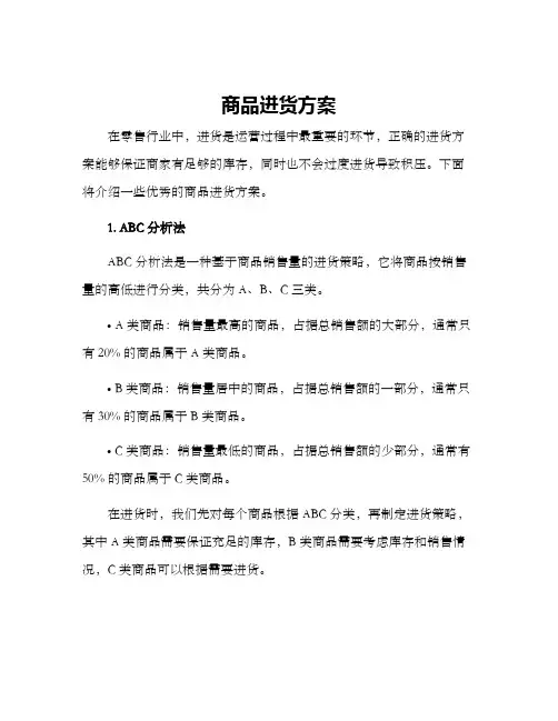 商品进货方案