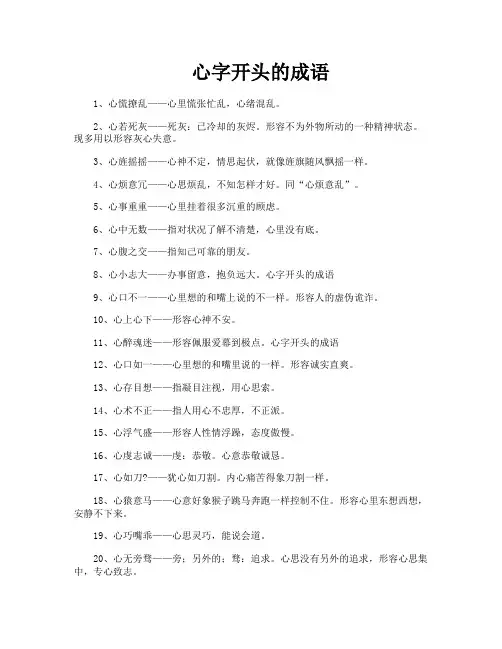 心字开头的成语