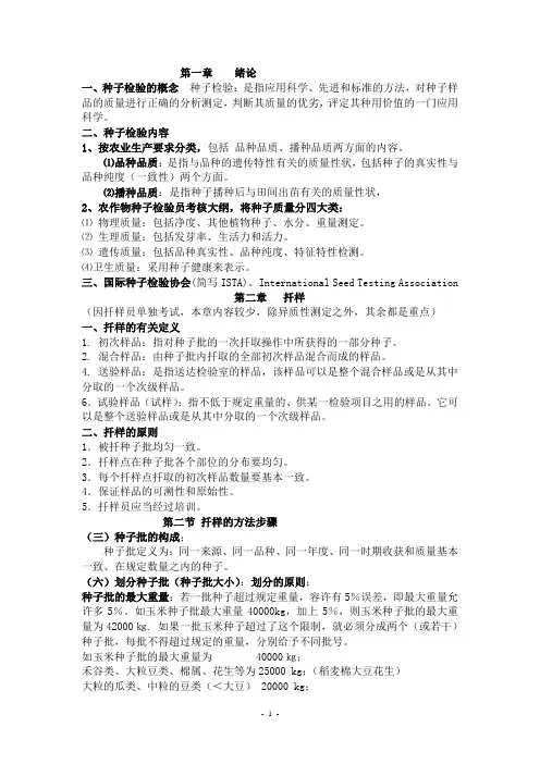 种子检验资料