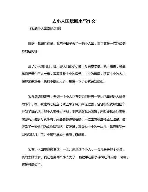 去小人国玩回来写作文