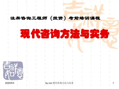 注册咨询工程师投资考前培训教材之现代咨询方法及实务