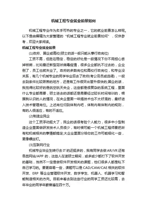机械工程专业就业前景如何