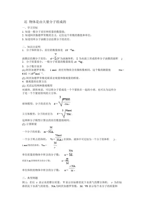 物理选修3-3知识点解析