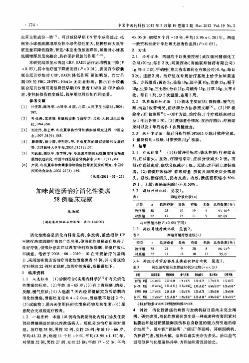加味黄连汤治疗消化性溃疡58例临床观察