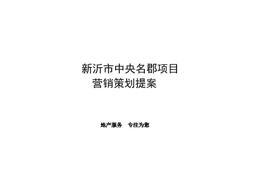 新沂中央名郡项目营销策划提案