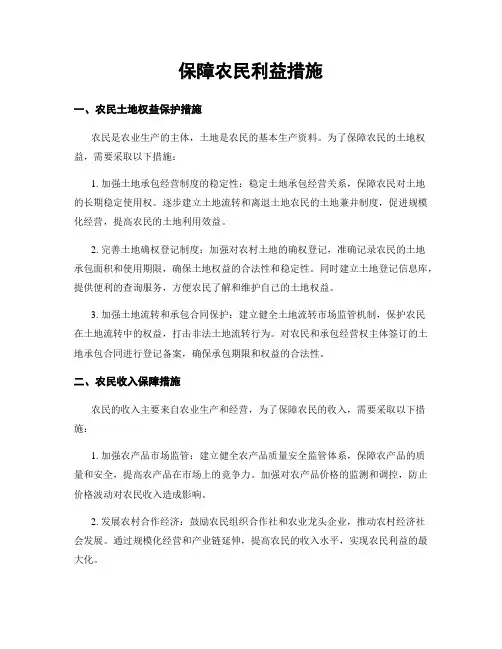 保障农民利益措施
