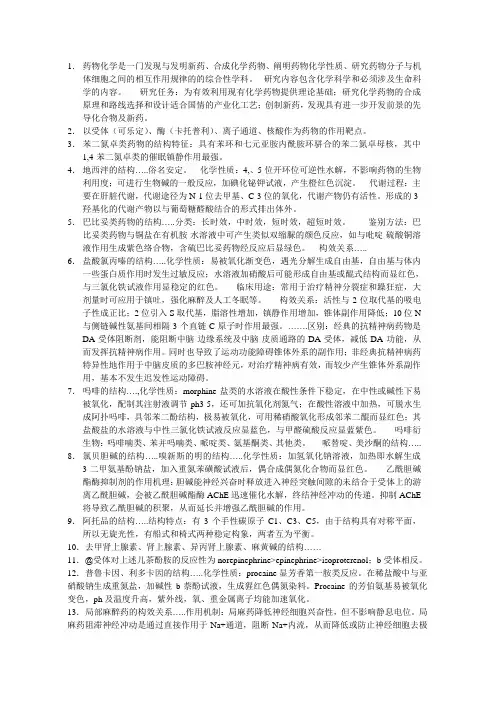 药物化学重点