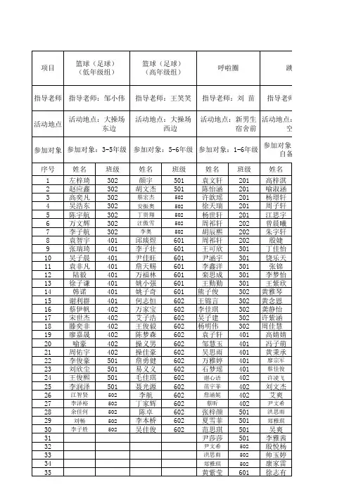 2018年秋季兴趣班安排表及评价细则 (2)