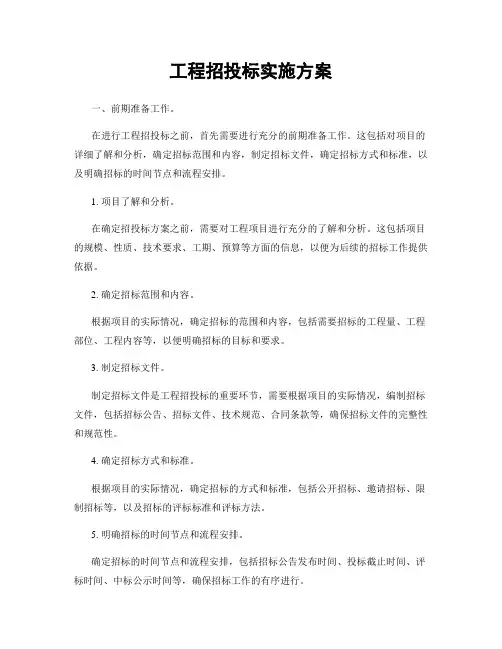 工程招投标实施方案