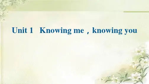 外研版必修第三册Unit1 Knowing me,knowing you精品教学课件