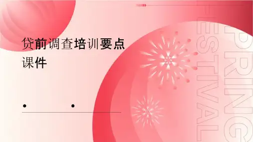 贷前调查培训要点课件