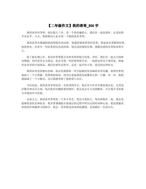 【二年级作文】我的表哥_500字