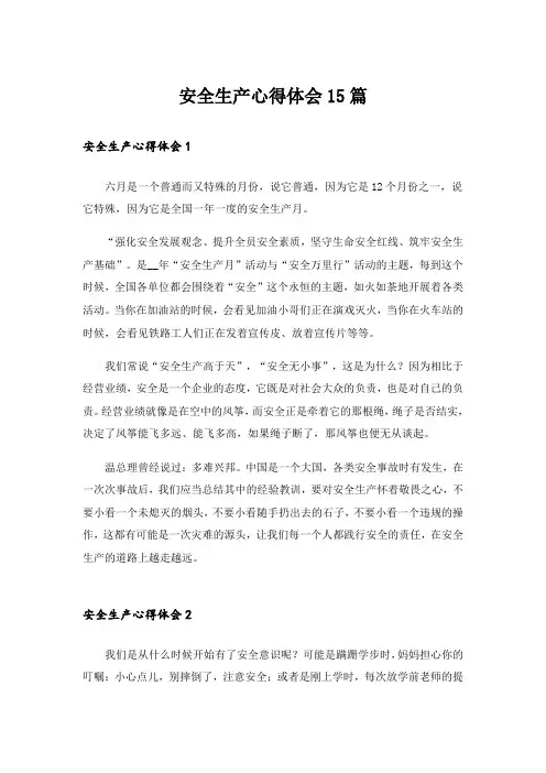 安全生产心得体会15篇_14