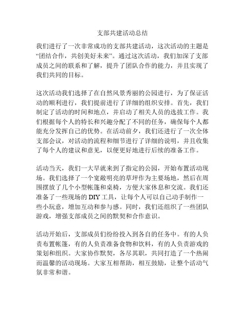 支部共建活动总结