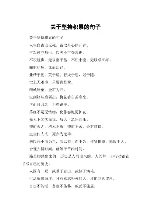 关于坚持积累的句子