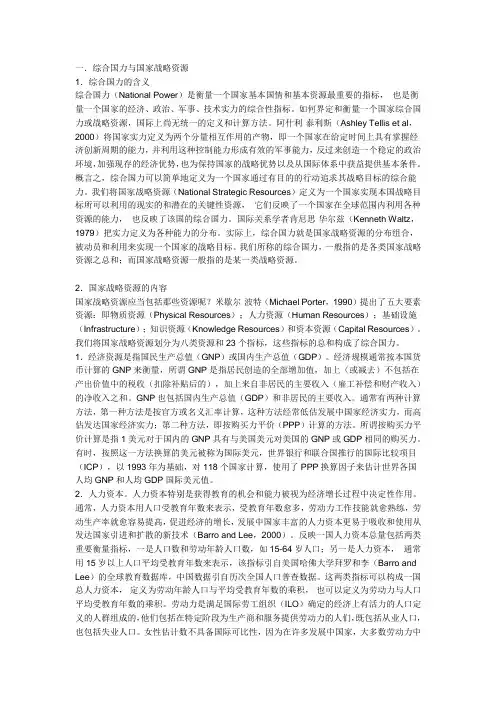 综合国力的判定