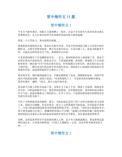 雪中情作文11篇