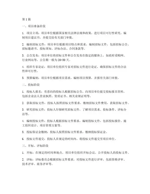 建设工程项目招标流程(3篇)