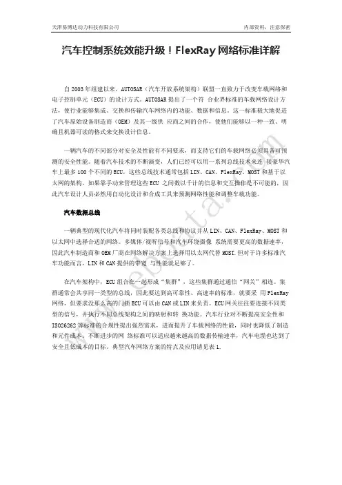 汽车控制系统效能升级!FlexRay网络标准详解