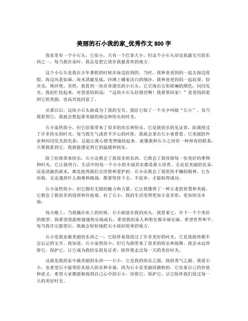 美丽的石小我的家_优秀作文800字