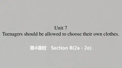 人教版九年级上册英语课件：Unit 7 Section B(2a-2e) (共12张PPT)