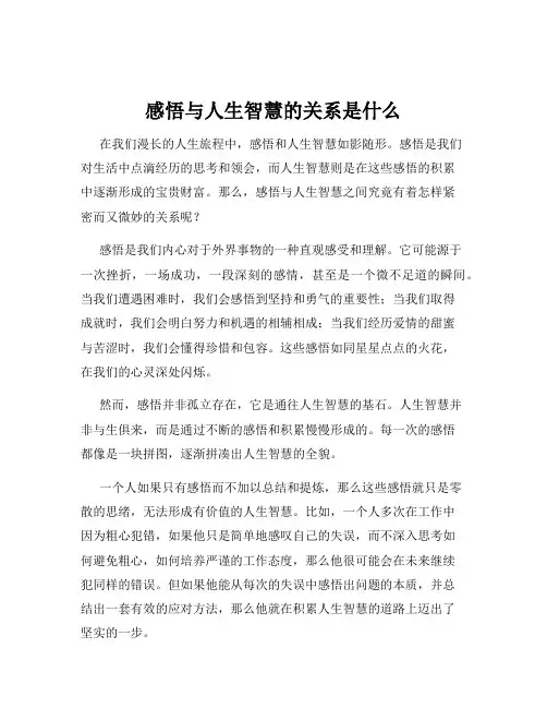 感悟与人生智慧的关系是什么
