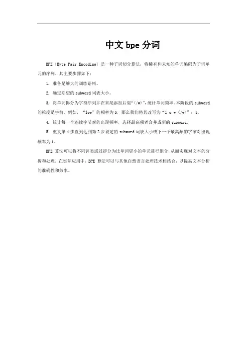中文bpe分词