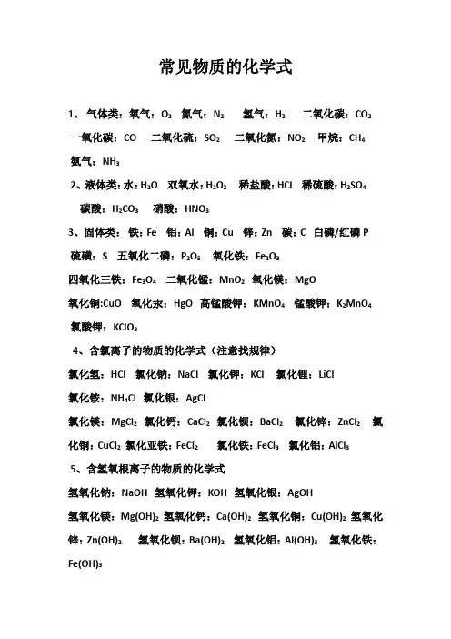 化学式的书写