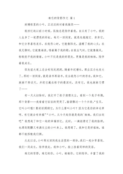 那背影令人难忘作文初一600字