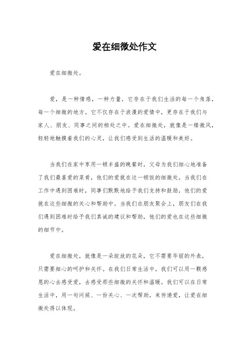 爱在细微处作文