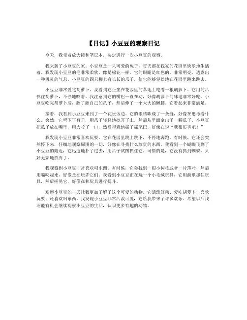 【日记】小豆豆的观察日记