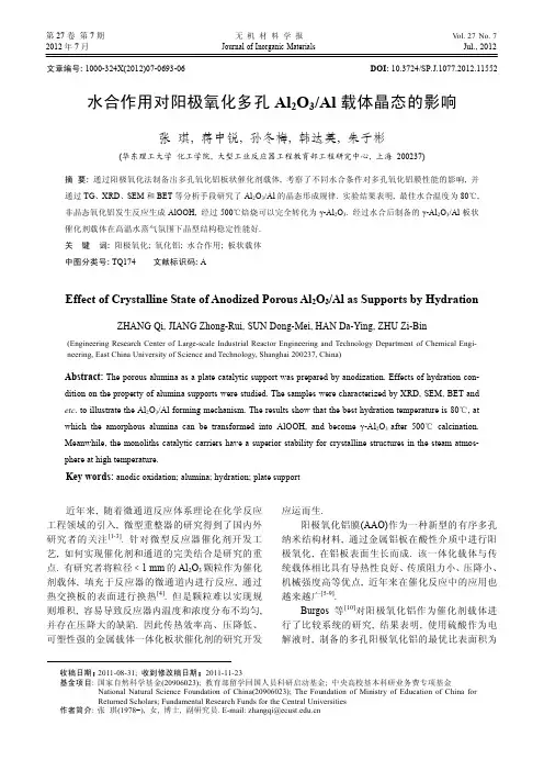 Al载体晶态的影响