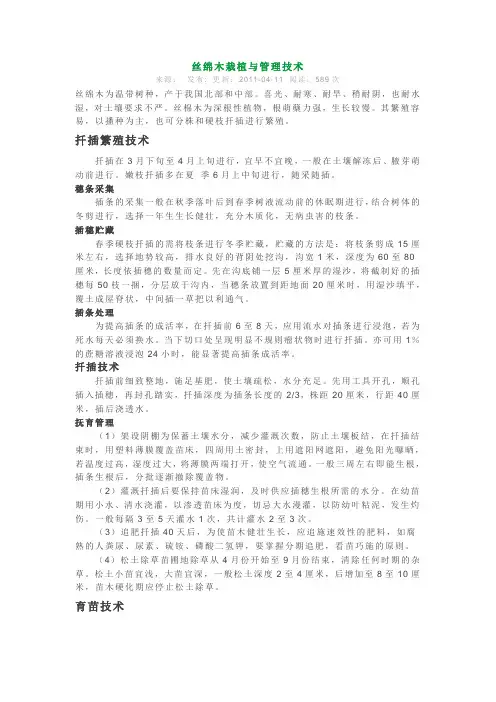 丝绵木栽植与管理技术