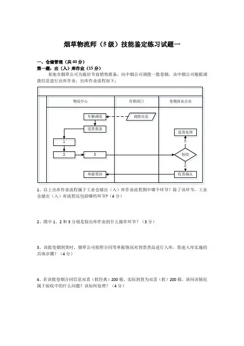 烟草物流师5级技能练习题(5套)