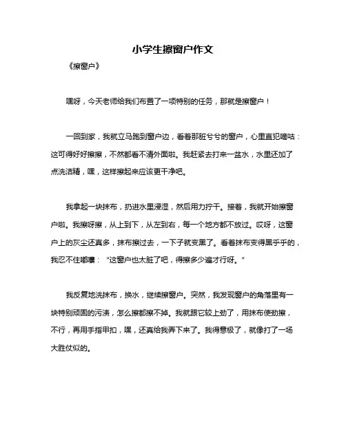 小学生擦窗户作文